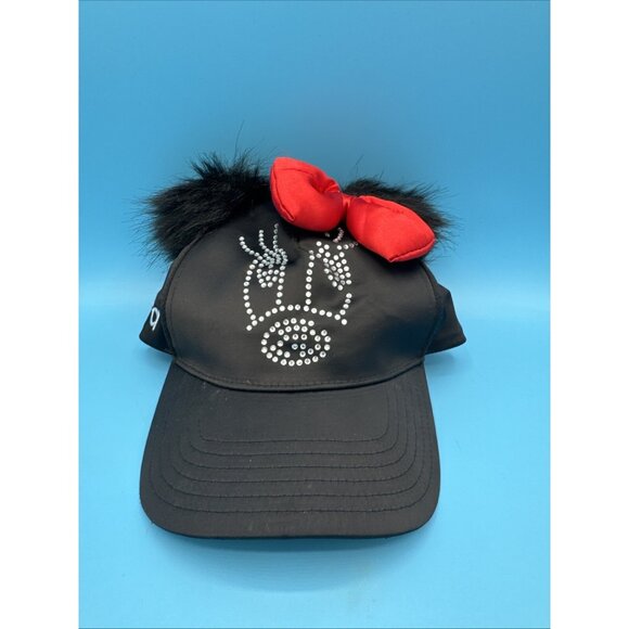 Disney Parks Black sparkle Minnie Mouse cap Hat with Red Bow Custom Name “Ava” - Picture 2 of 7
